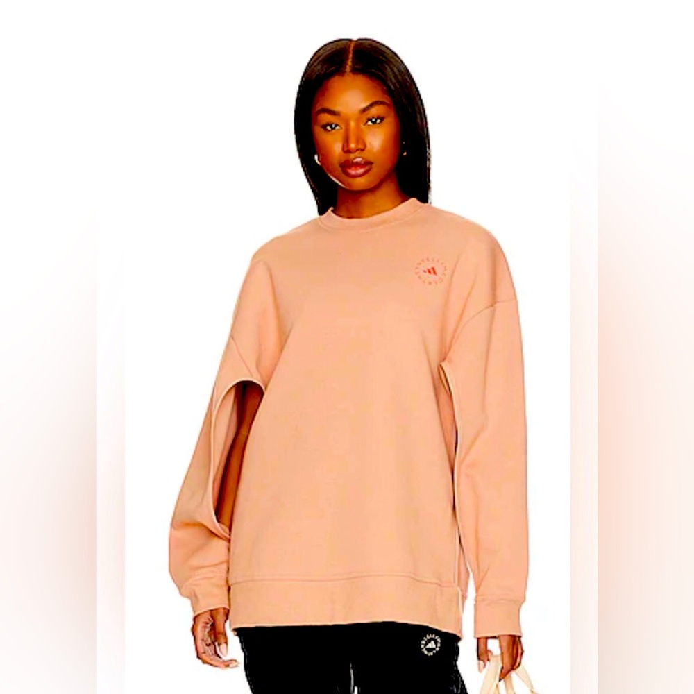 Adidas by Stella Women’s Peach Split-Sleeve Crewneck Sweatshirt Size S
